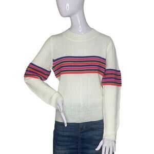 Evolutionary Fine Knit Sweater Top Strapped Long Sleeve Crewneck Size S